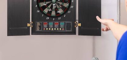 electronic dart board cabinet