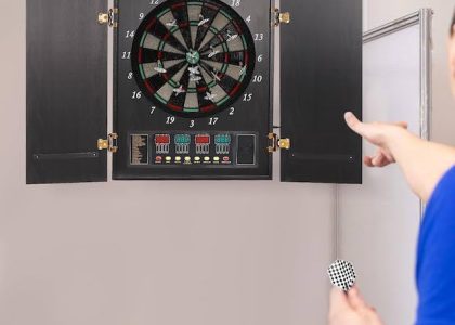 electronic dart board cabinet