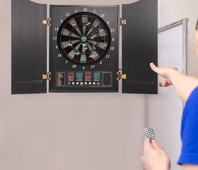 electronic dart board cabinet