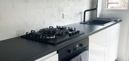 black kitchen appliances