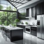 black appliances kitchen