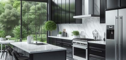 black appliances kitchen