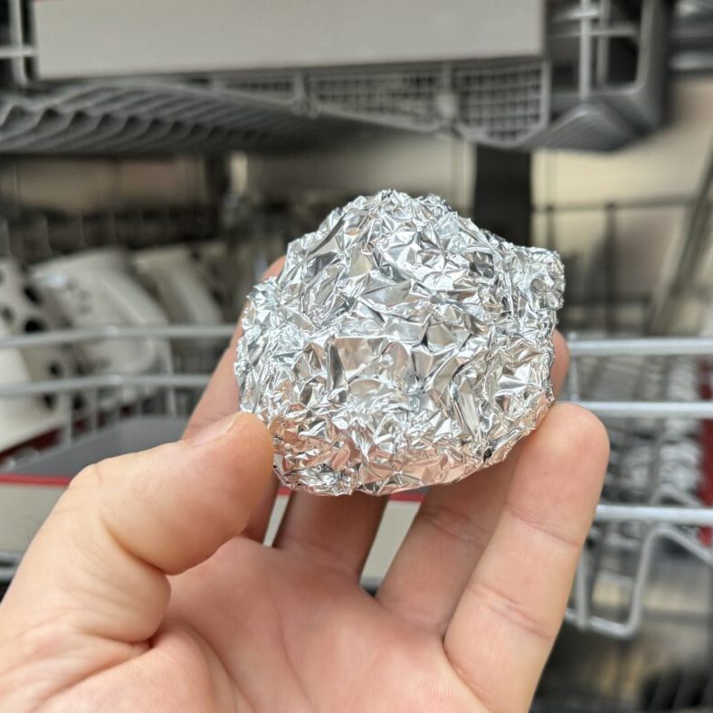 aluminum foil in dishwasher